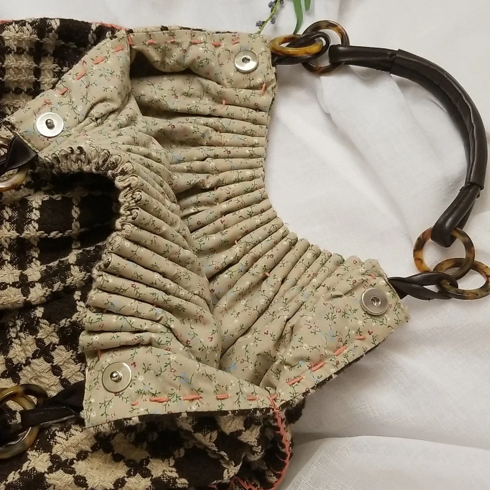 Hand Crafted (New W/O Tags) Plaid Fabric Satchel, $26